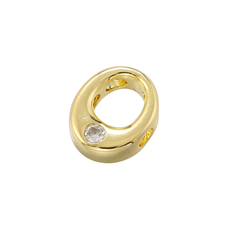 1 Stück 2,5mm Kupfer Kupfer Zirkon 18 Karat Vergoldet Brief Perlen Distanzstangen display picture 19