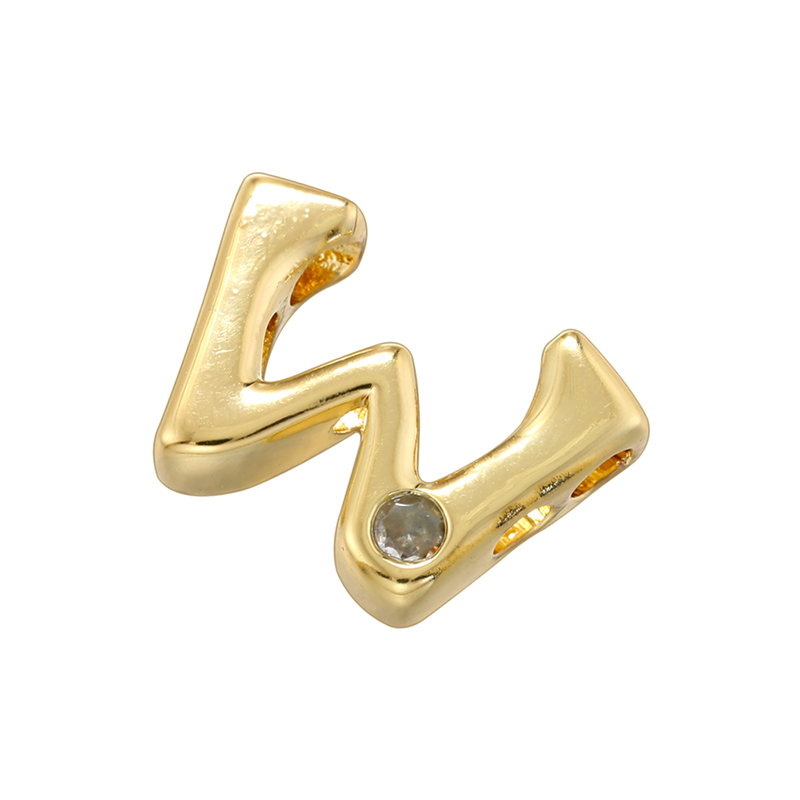 1 Piece 2.5mm Copper Copper Zircon 18K Gold Plated Letter Beads Spacer Bars display picture 27