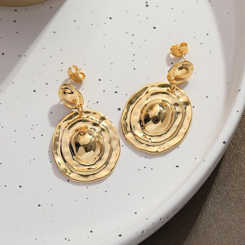 1 Pair Simple Style Classic Style Pentagon Geometric Butterfly Plating Metal Copper Brass Gold Plated Dangling Earrings display picture 12