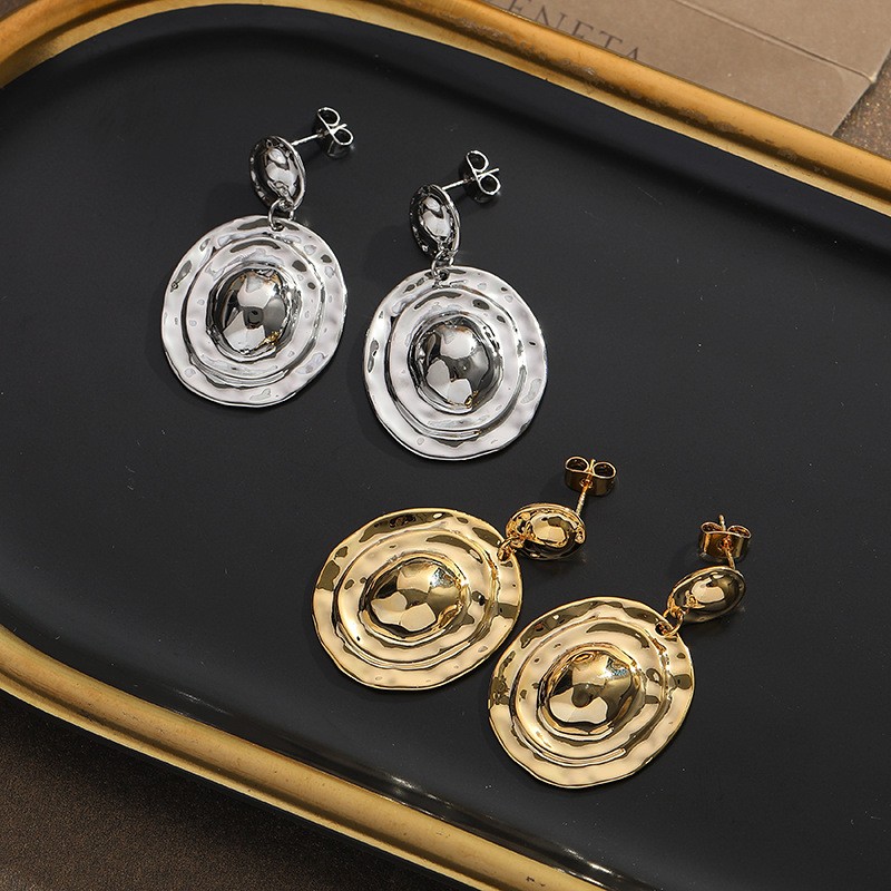 1 Pair Simple Style Classic Style Pentagon Geometric Polishing Plating Metal Copper Brass Gold Plated Dangling Earrings display picture 10