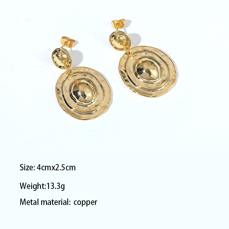1 Pair Simple Style Classic Style Pentagon Geometric Butterfly Plating Metal Copper Brass Gold Plated Dangling Earrings display picture 15