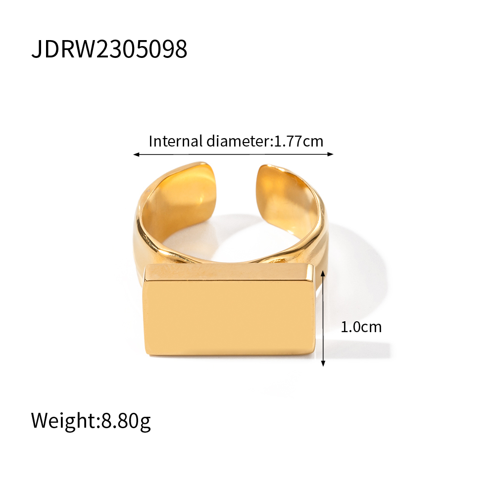 Simple Style Rectangle 304 Stainless Steel 18K Gold Plated Rings In Bulk display picture 2