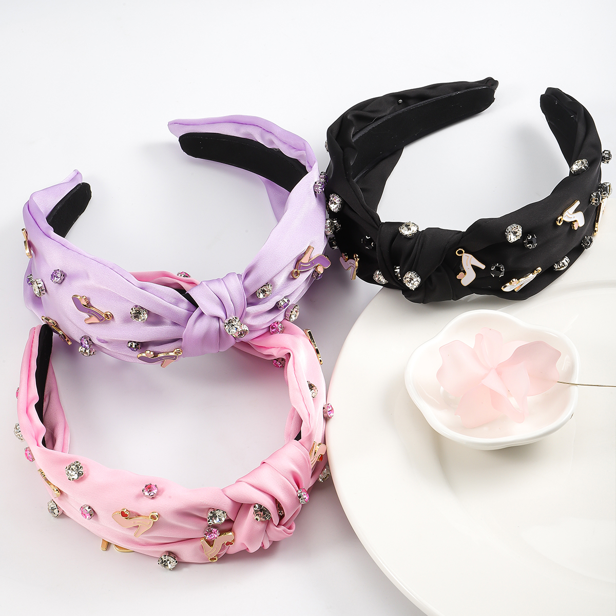 Women's Elegant Glam Color Block Alloy Plastic Fabric Braid Hair Band display picture 8