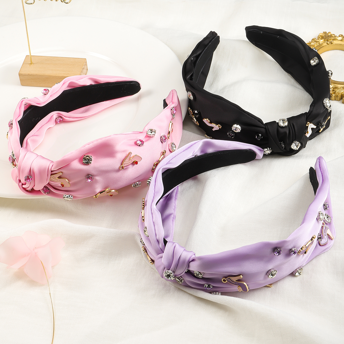 Women's Elegant Glam Color Block Alloy Plastic Fabric Braid Hair Band display picture 11