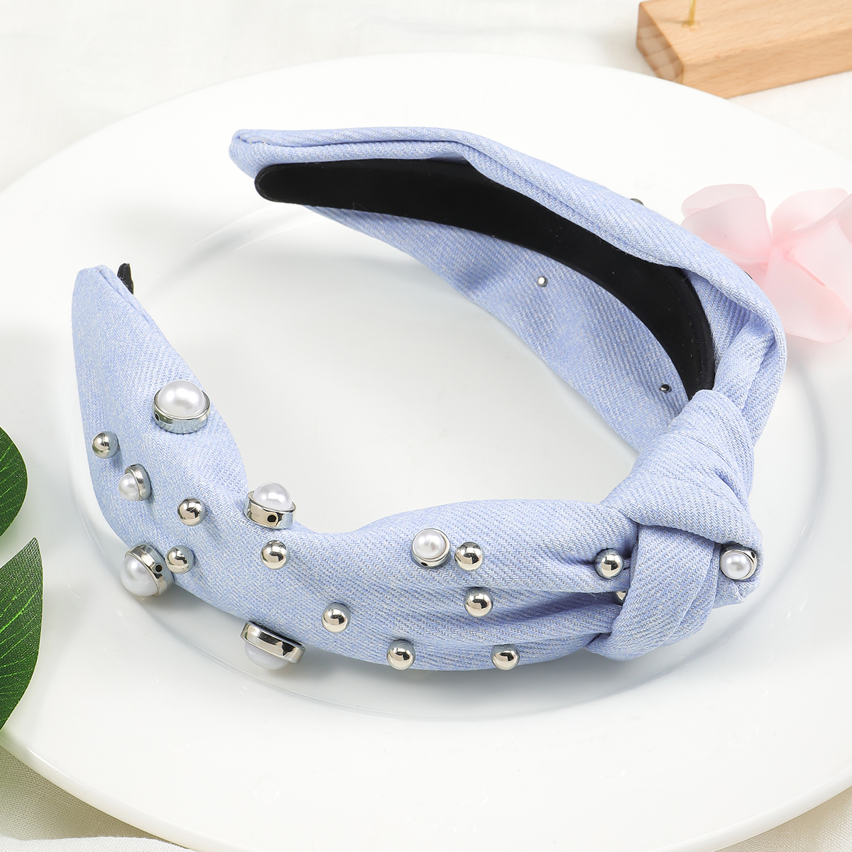 Women's Girl'S Adults Elegant Glam Color Block Alloy Plastic Fabric Inlay Pearl Hair Band display picture 1
