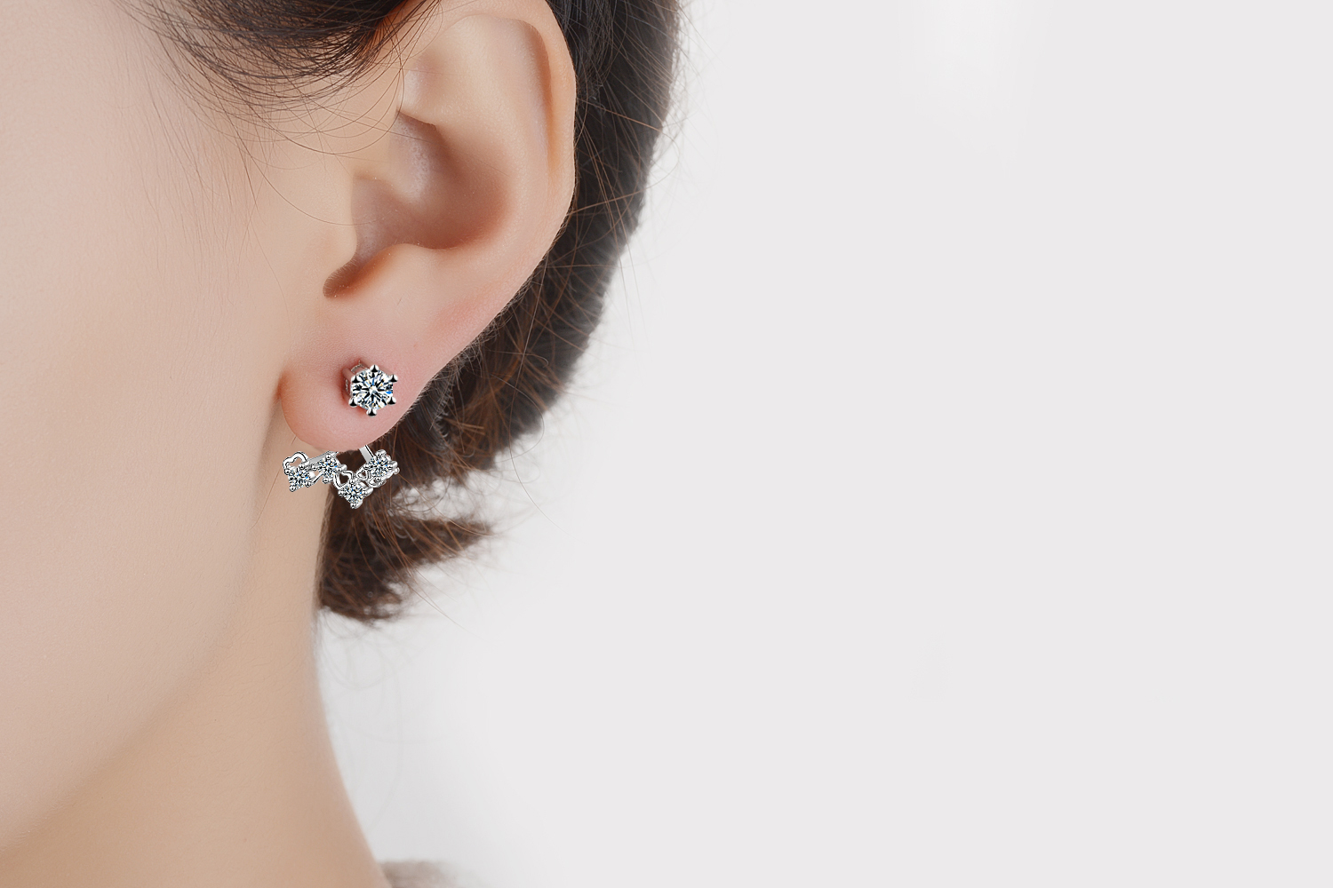 1 Pair Elegant Lady Geometric Inlay Copper Zircon Ear Studs display picture 6