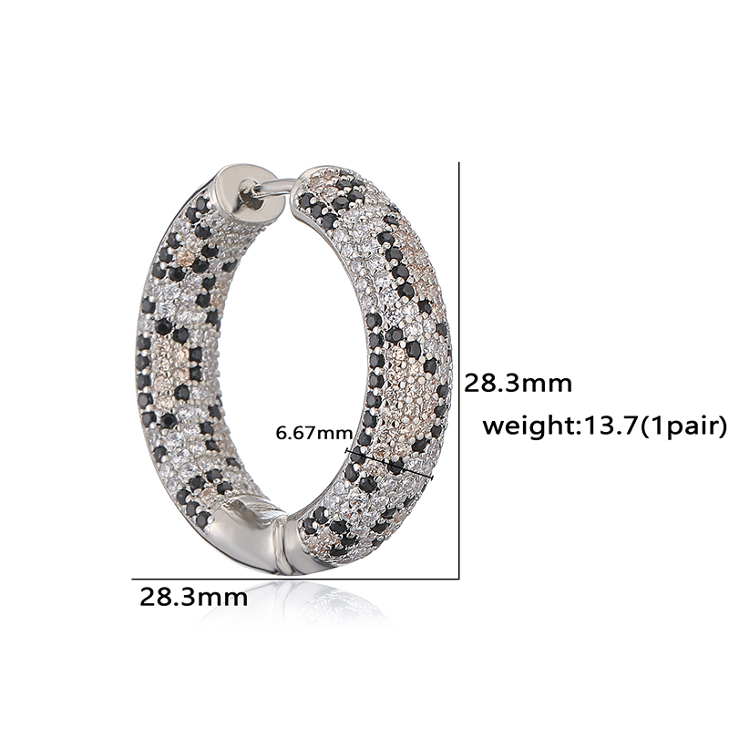 Copper Vintage Style Lady Classic Style Enamel Plating Inlay Round Star Snakeskin Zircon Rings Earrings display picture 2
