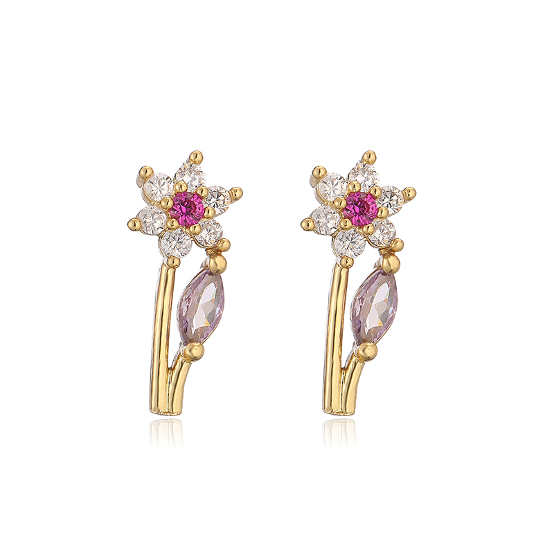 1 Paire Élégant Dame Style Moderne Forme De Cœur Libellule Papillon Placage Incruster Le Cuivre Le Cuivre Zircon Boucles D'Oreilles display picture 17