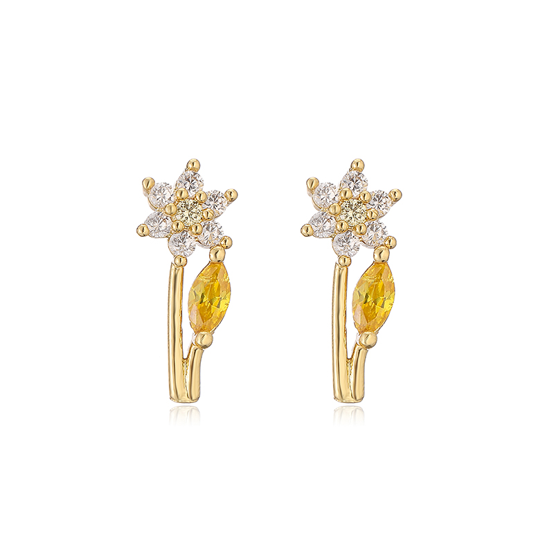 1 Paire Élégant Dame Style Moderne Forme De Cœur Libellule Papillon Placage Incruster Le Cuivre Le Cuivre Zircon Boucles D'Oreilles display picture 20