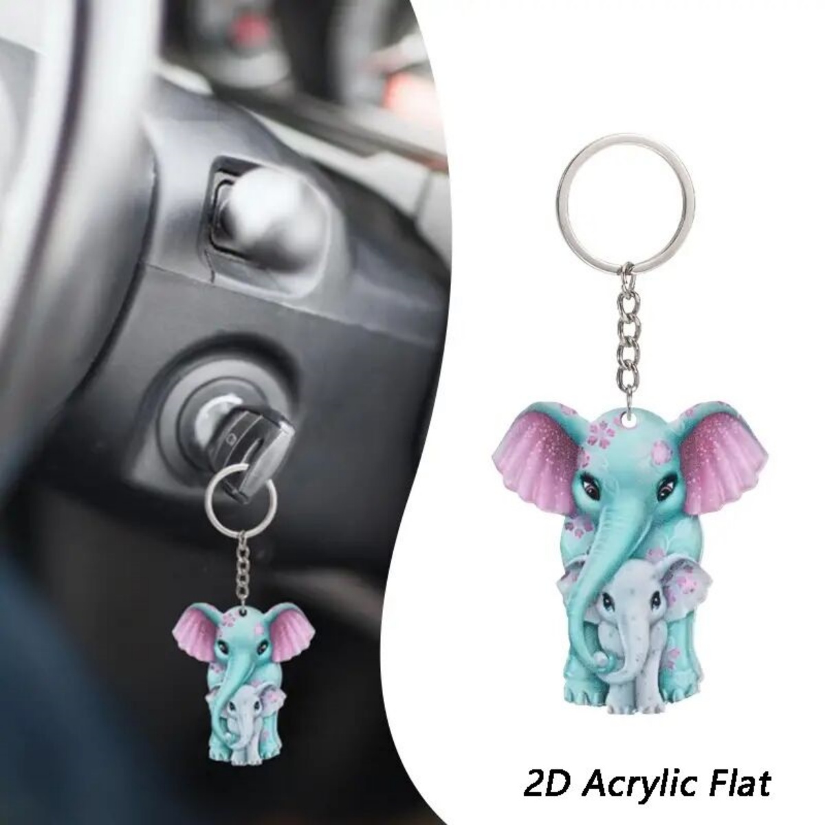 Casual Cute Shiny Animal Arylic Printing K Gold Plated Keychain display picture 1