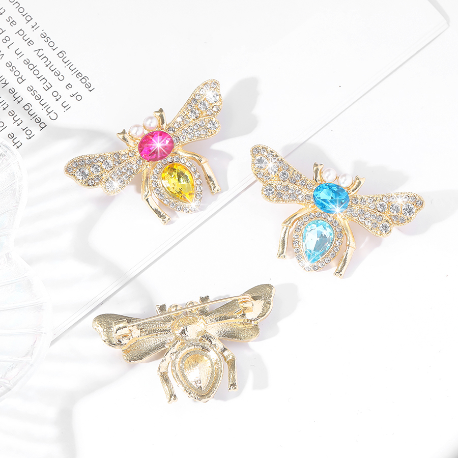 Simple Style Classic Style Bee Alloy Inlay Zircon Women's Brooches display picture 5