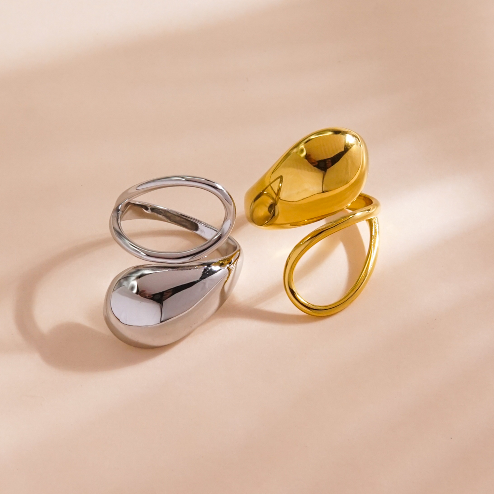 Einfacher Stil Klassischer Stil Einfarbig Edelstahl 304 14 Karat Vergoldet Offener Ring In Masse display picture 5