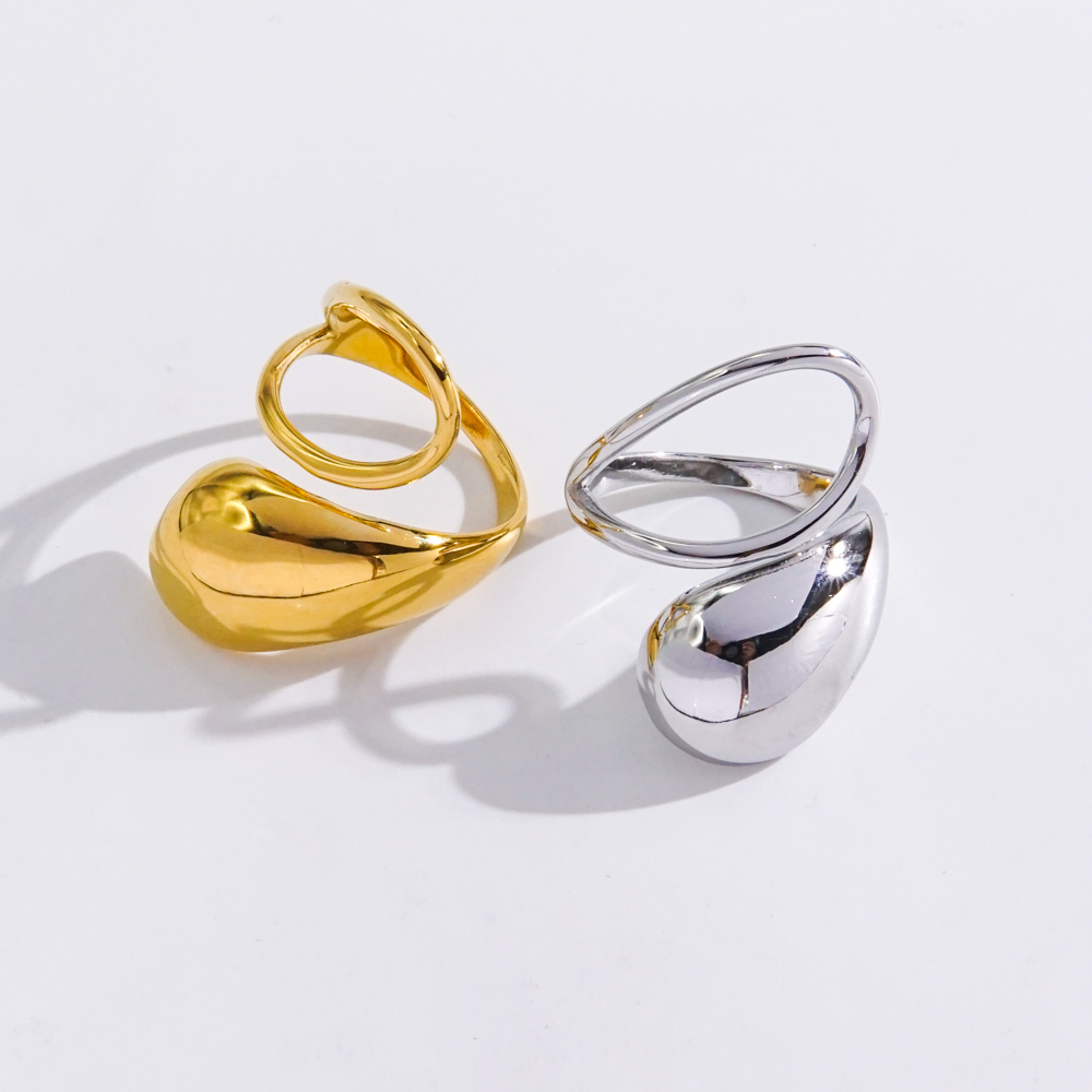 Einfacher Stil Klassischer Stil Einfarbig Edelstahl 304 14 Karat Vergoldet Offener Ring In Masse display picture 1