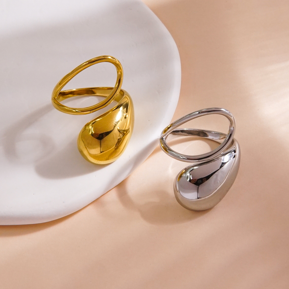 Einfacher Stil Klassischer Stil Einfarbig Edelstahl 304 14 Karat Vergoldet Offener Ring In Masse display picture 3