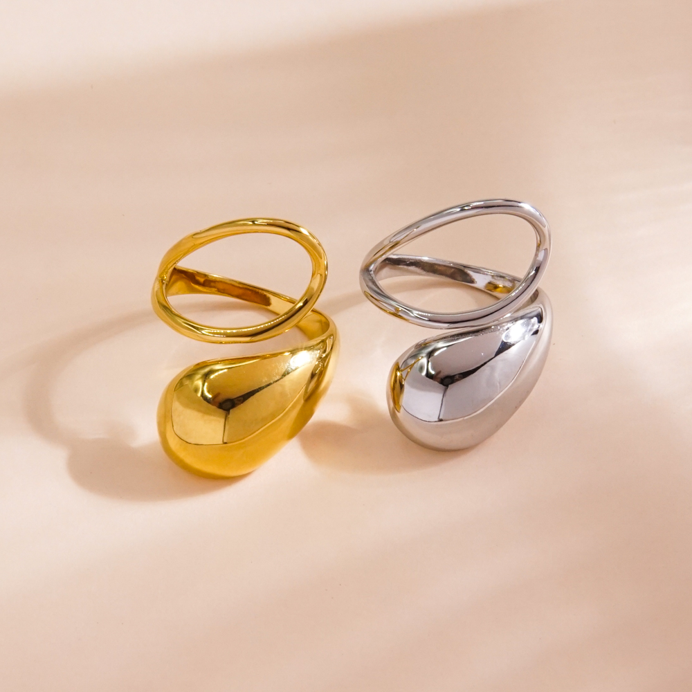 Einfacher Stil Klassischer Stil Einfarbig Edelstahl 304 14 Karat Vergoldet Offener Ring In Masse display picture 7