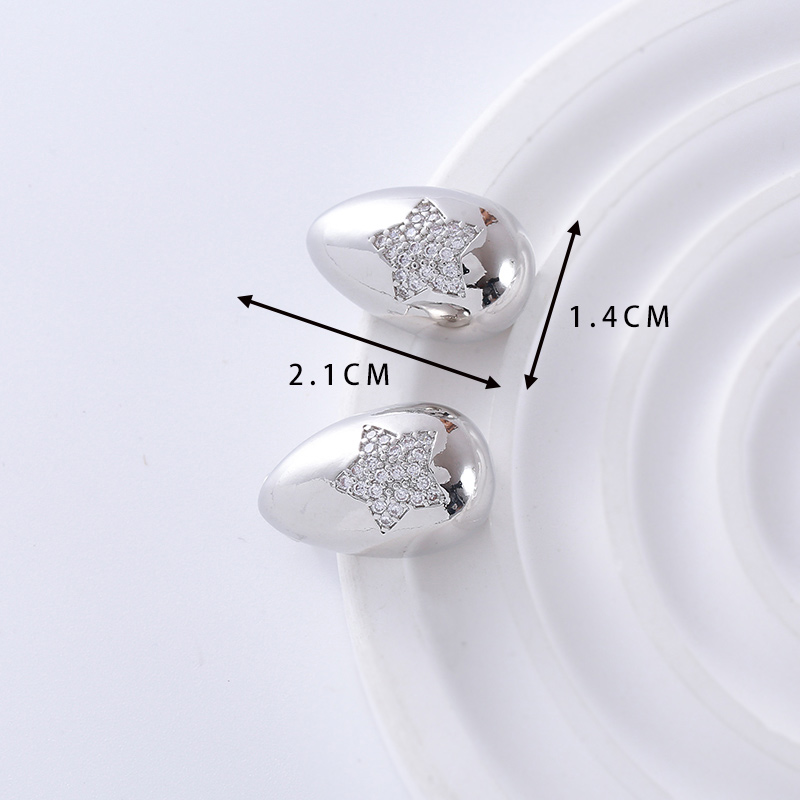 1 Pair Simple Style Classic Style Solid Color Plating Inlay Copper Zircon 18K Gold Plated Ear Studs display picture 4