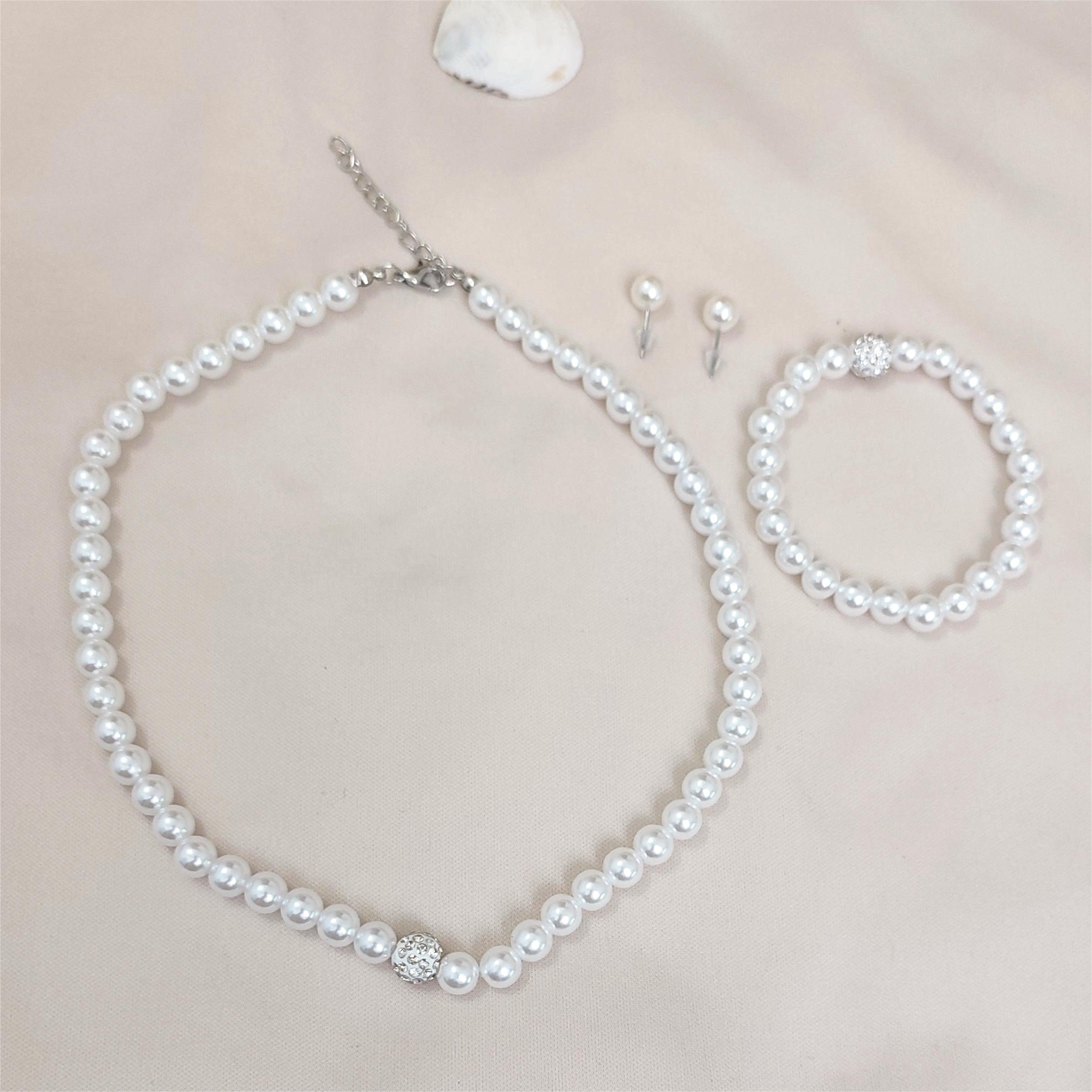 Elegant Luxurious Romantic Round Imitation Pearl Beaded Rhinestones Women's Jewelry Set display picture 1
