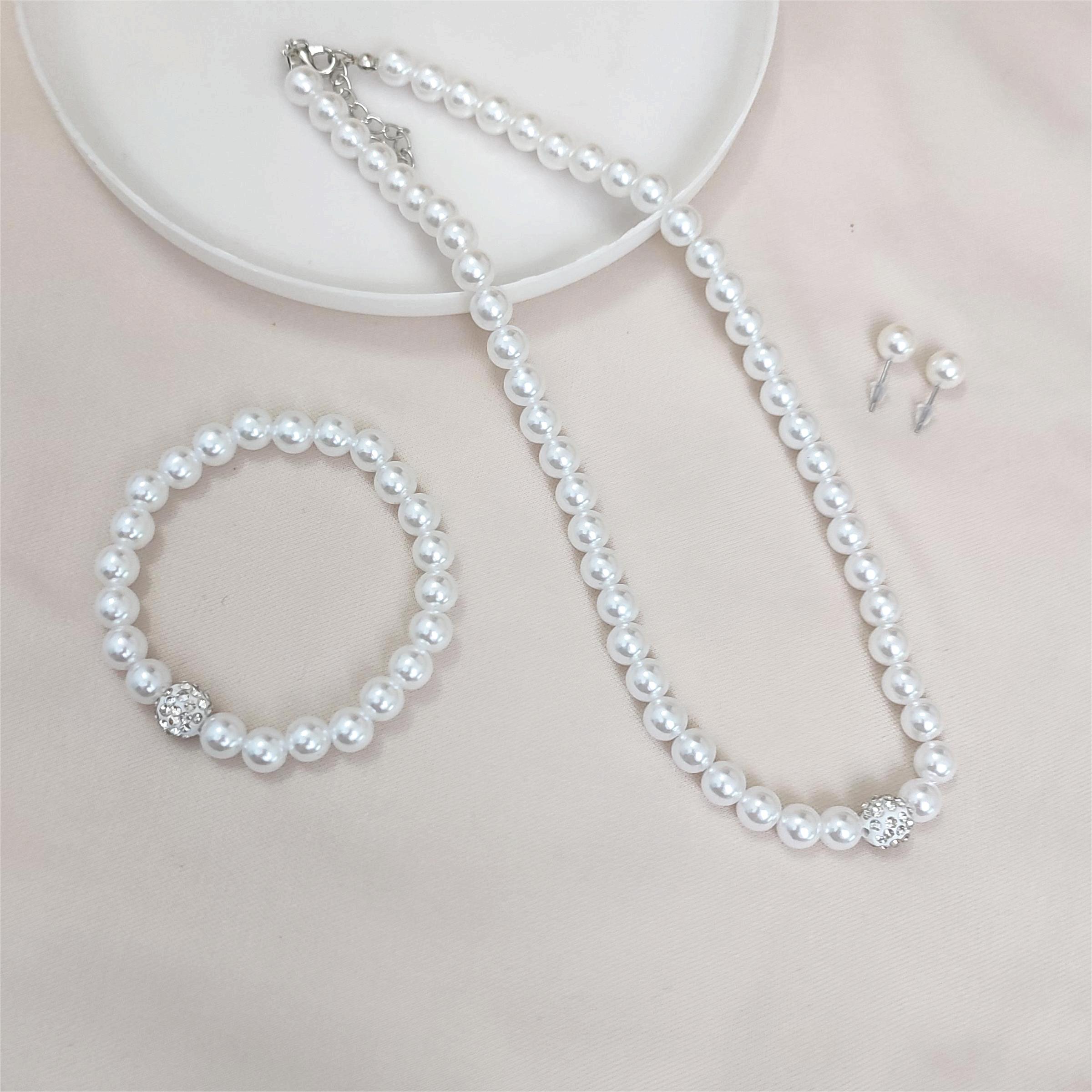 Elegant Luxurious Romantic Round Imitation Pearl Beaded Rhinestones Women's Jewelry Set display picture 2