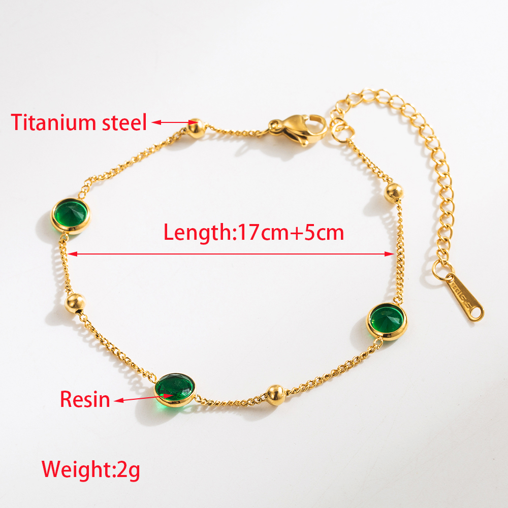 Wholesale Jewelry Vacation Classic Style Round Turquoise Resin Turquoise Resin 18K Gold Plated Plating Inlay Bracelets display picture 1