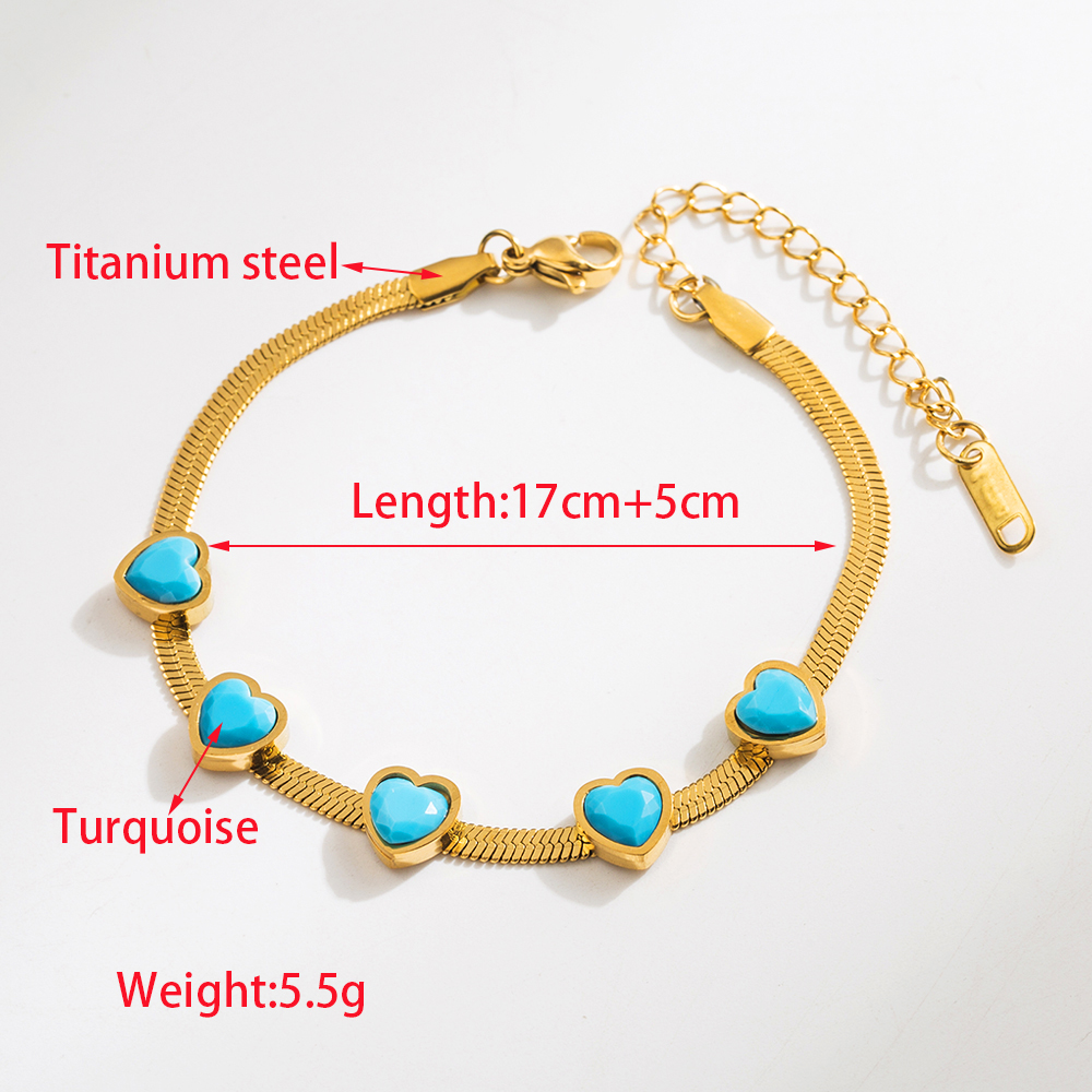 Wholesale Jewelry Vacation Classic Style Round Turquoise Resin Turquoise Resin 18K Gold Plated Plating Inlay Bracelets display picture 2