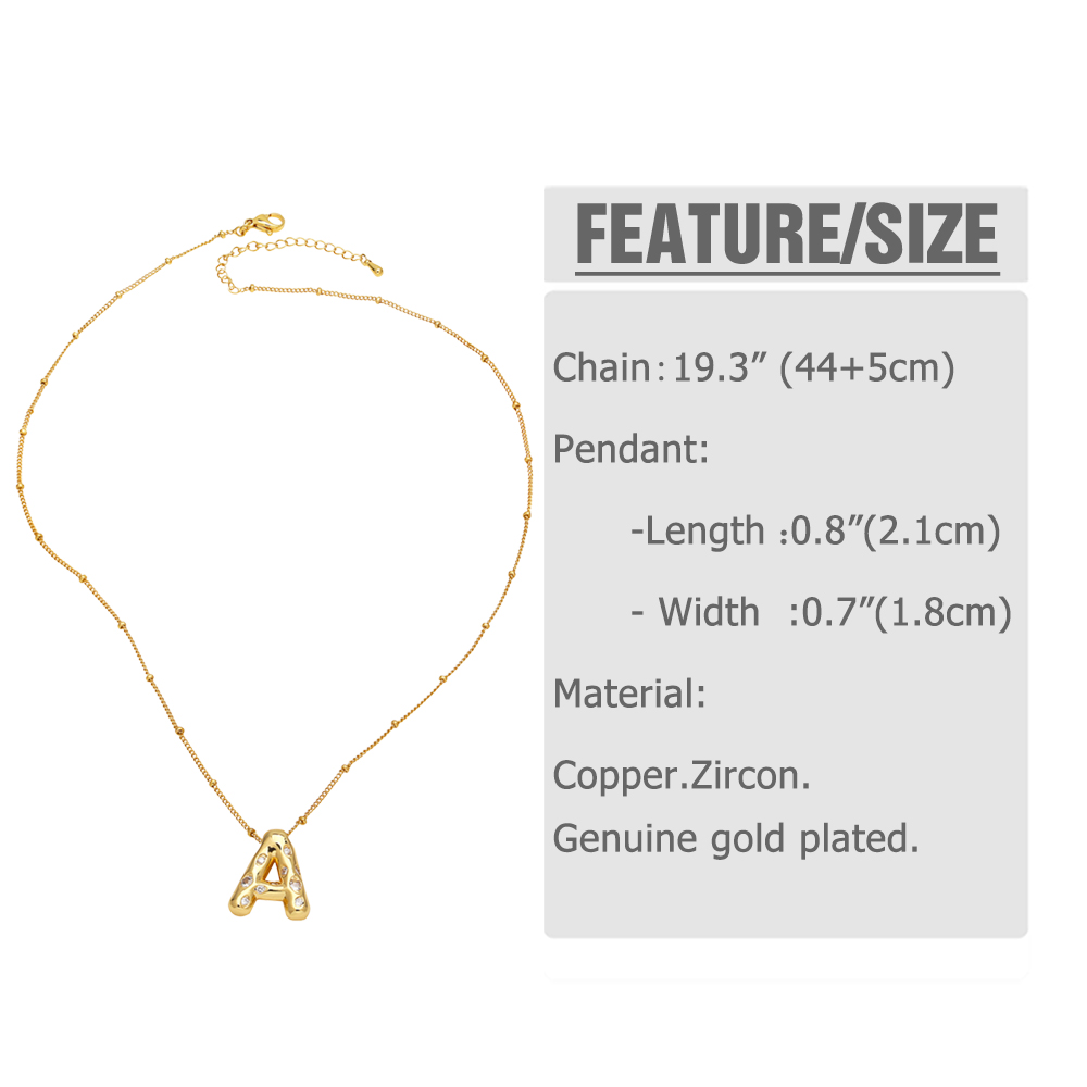 Copper 18K Gold Plated Modern Style Simple Style Plating Inlay Letter Zircon Pendant Necklace display picture 1