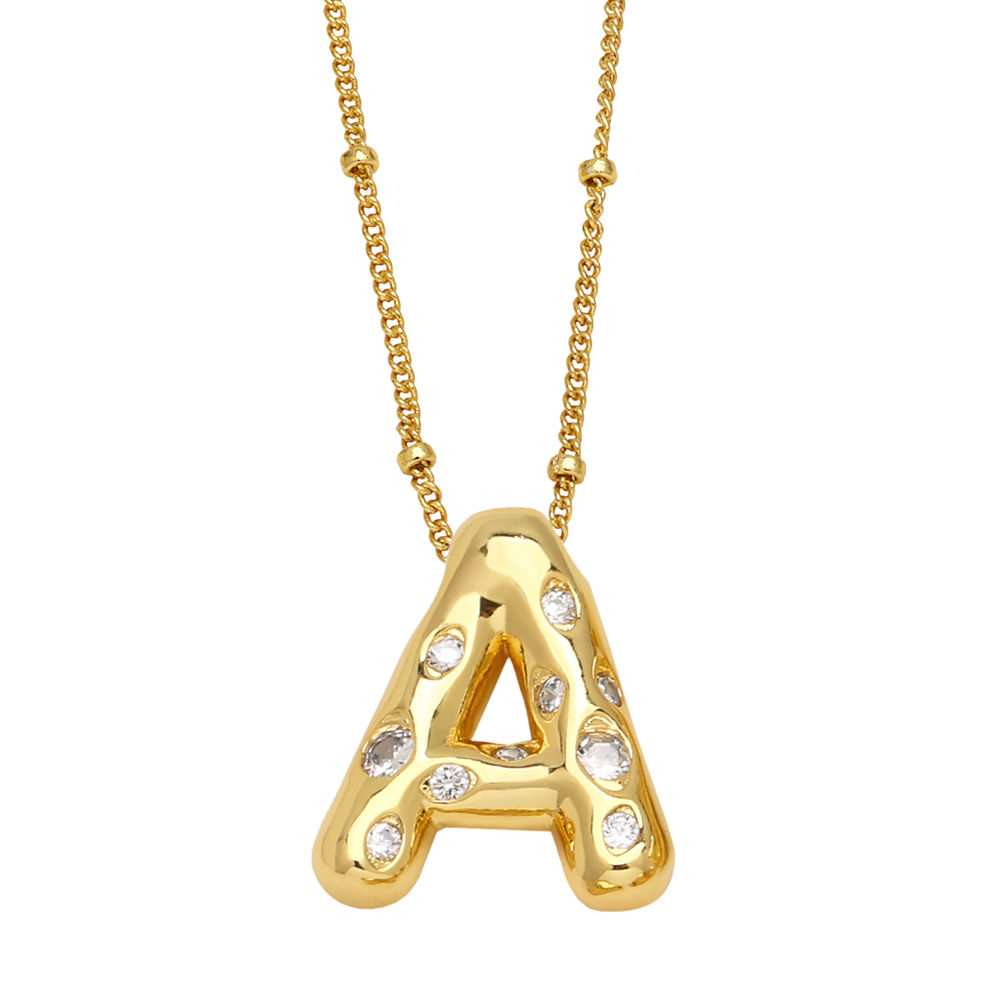 Le Cuivre Plaqué Or 18K Style Moderne Style Simple Placage Incruster Lettre Zircon Pendentif display picture 4