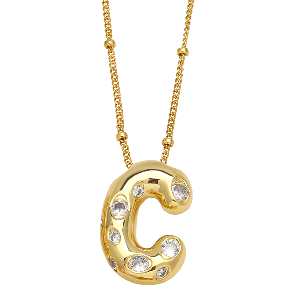 Le Cuivre Plaqué Or 18K Style Moderne Style Simple Placage Incruster Lettre Zircon Pendentif display picture 6