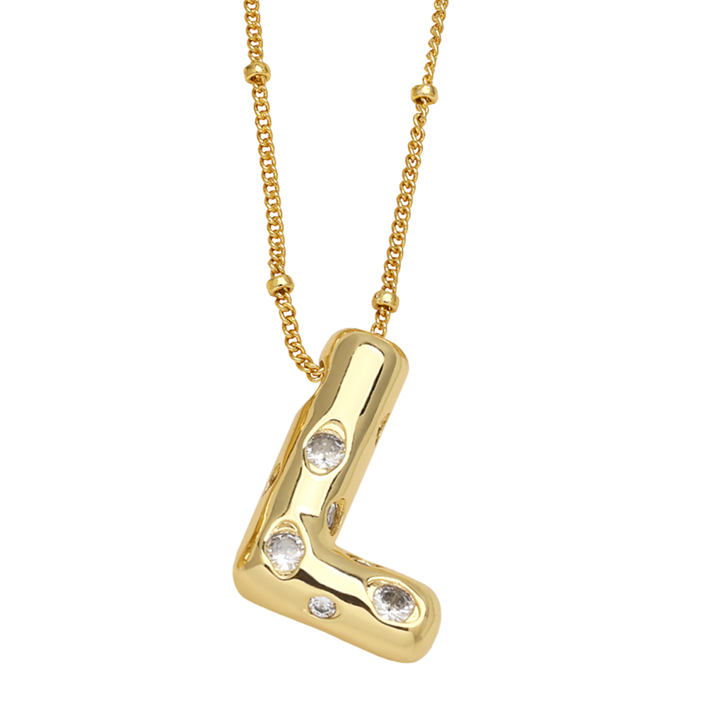 Le Cuivre Plaqué Or 18K Style Moderne Style Simple Placage Incruster Lettre Zircon Pendentif display picture 11