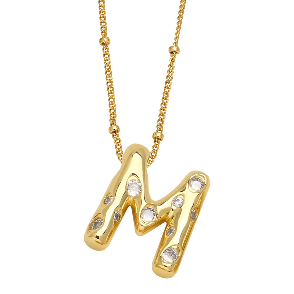Le Cuivre Plaqué Or 18K Style Moderne Style Simple Placage Incruster Lettre Zircon Pendentif display picture 16