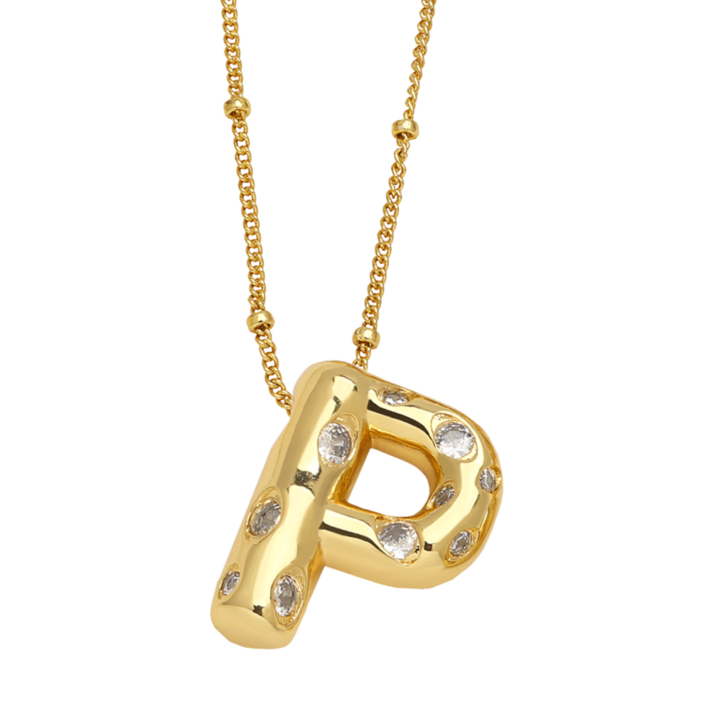 Le Cuivre Plaqué Or 18K Style Moderne Style Simple Placage Incruster Lettre Zircon Pendentif display picture 18
