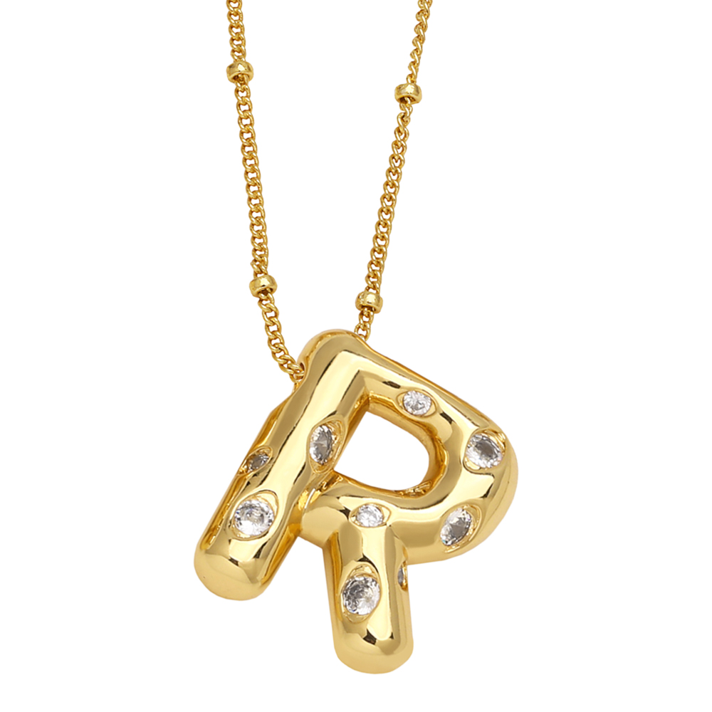 Le Cuivre Plaqué Or 18K Style Moderne Style Simple Placage Incruster Lettre Zircon Pendentif display picture 19