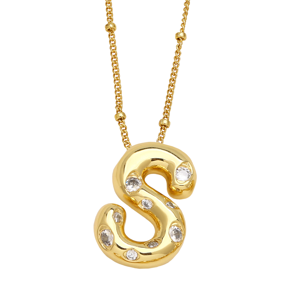 Le Cuivre Plaqué Or 18K Style Moderne Style Simple Placage Incruster Lettre Zircon Pendentif display picture 20