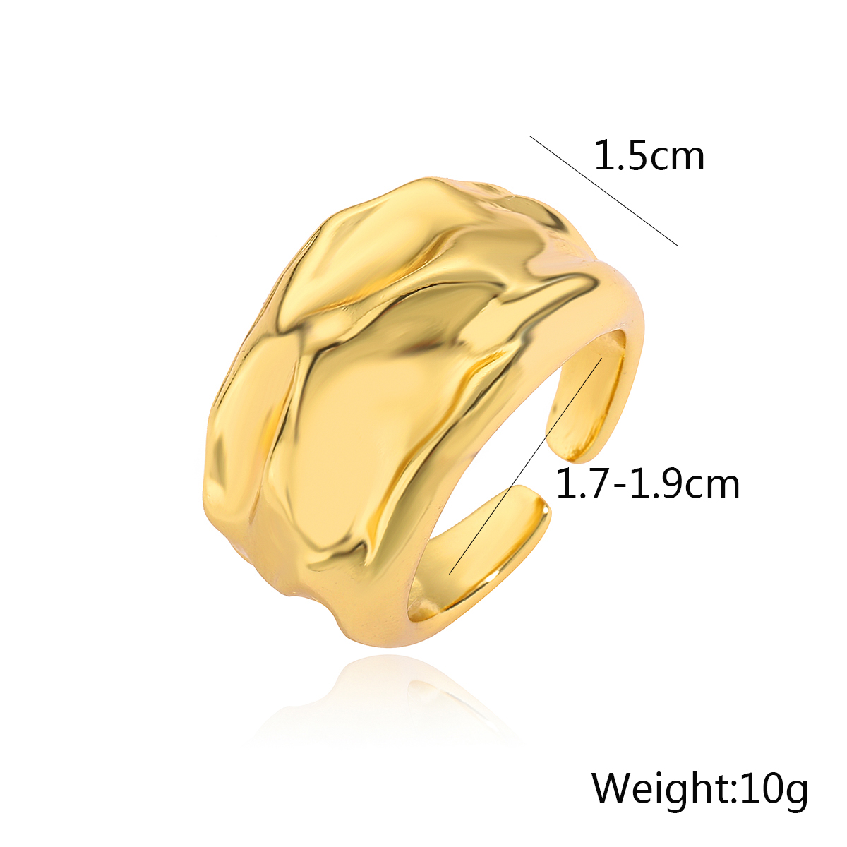 Copper 18K Gold Plated Retro Simple Style Commute Plating Solid Color Open Rings display picture 1