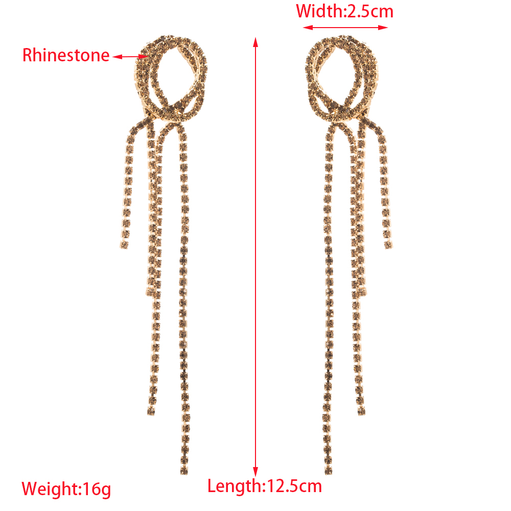 1 Pair Simple Style Commute Solid Color Plating Inlay Alloy Rhinestones 14K Gold Plated Drop Earrings display picture 1