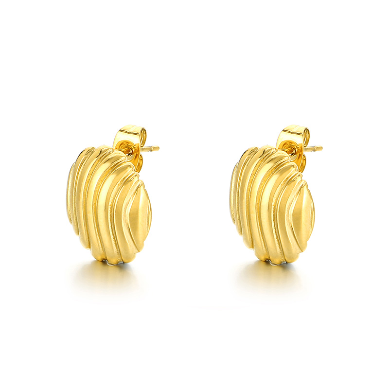 1 Pair Simple Style Solid Color 304 Stainless Steel 18K Gold Plated Ear Studs display picture 9