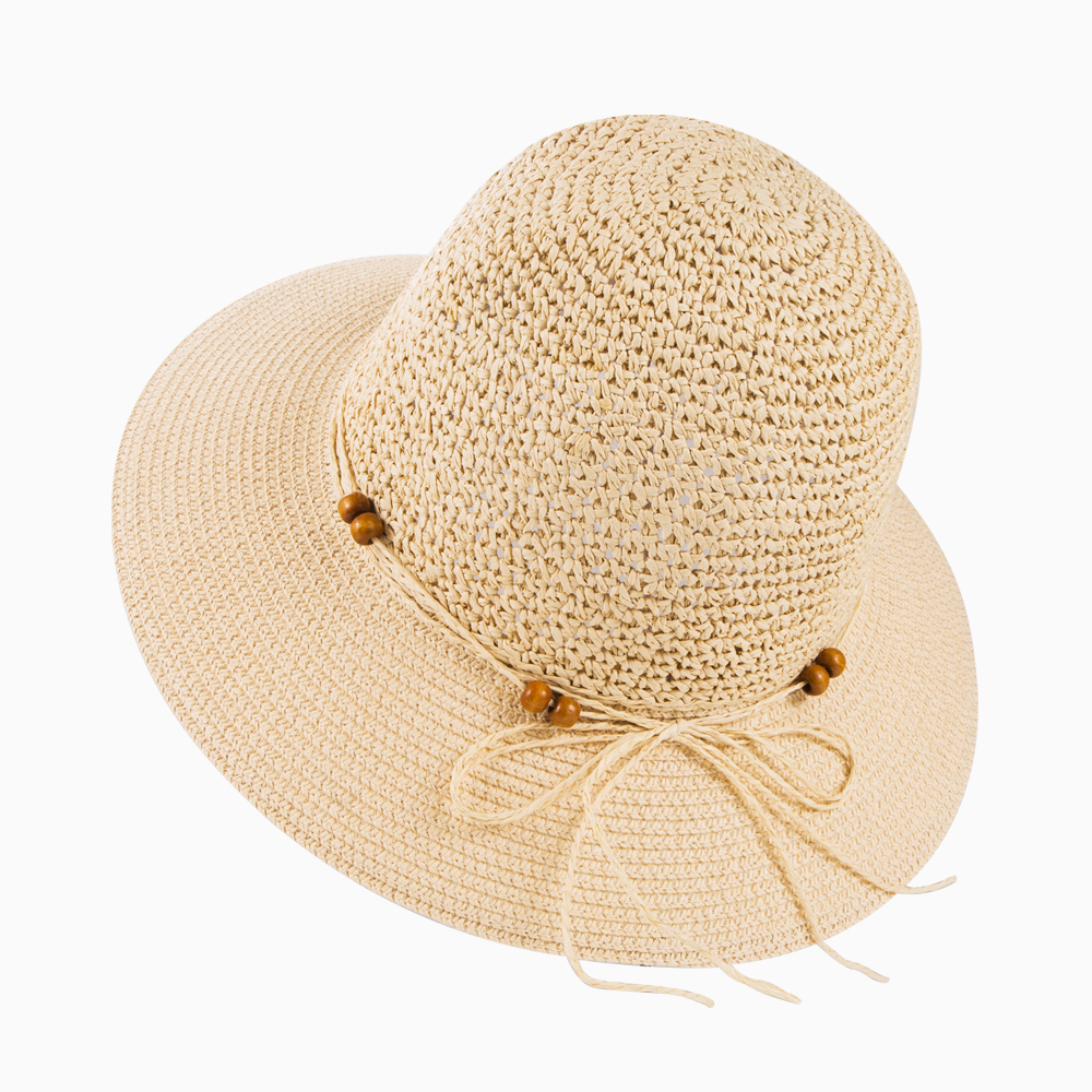 Women's Ethnic Style Classic Style Color Block Beaded Big Eaves Straw Hat display picture 6