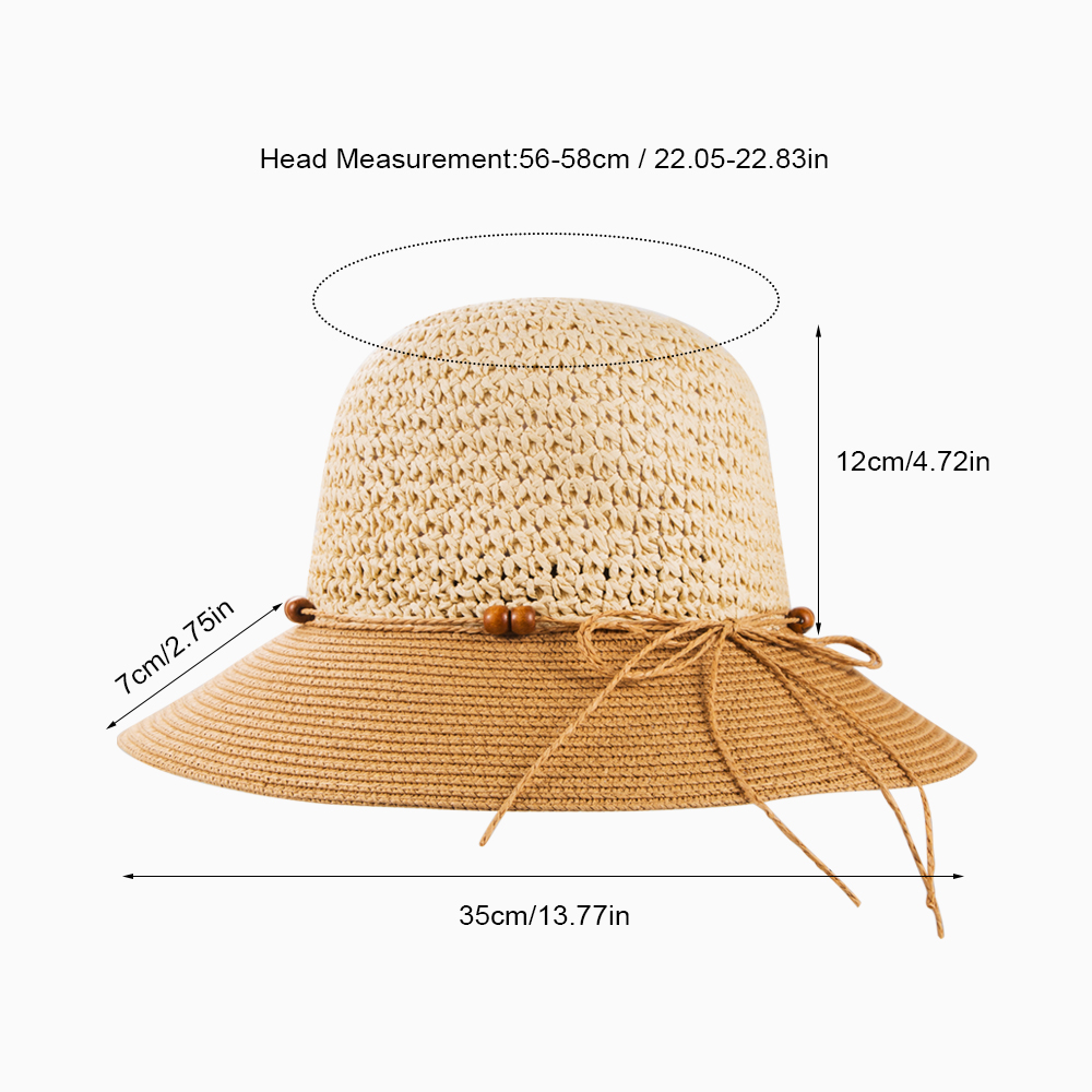 Women's Ethnic Style Classic Style Color Block Beaded Big Eaves Straw Hat display picture 7