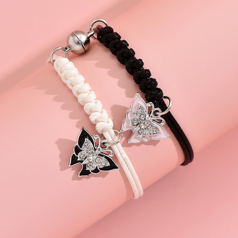 Simple Style Classic Style Butterfly Alloy Leather Rope Braid Women's Bracelets display picture 1