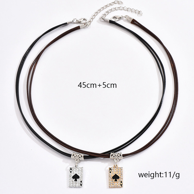 Wholesale Jewelry Simple Style Classic Style Square Zinc Alloy Rhinestones Inlay Pendant Necklace display picture 2