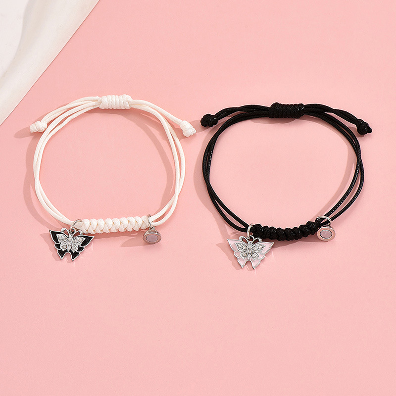 Simple Style Classic Style Butterfly Alloy Leather Rope Braid Women's Bracelets display picture 5