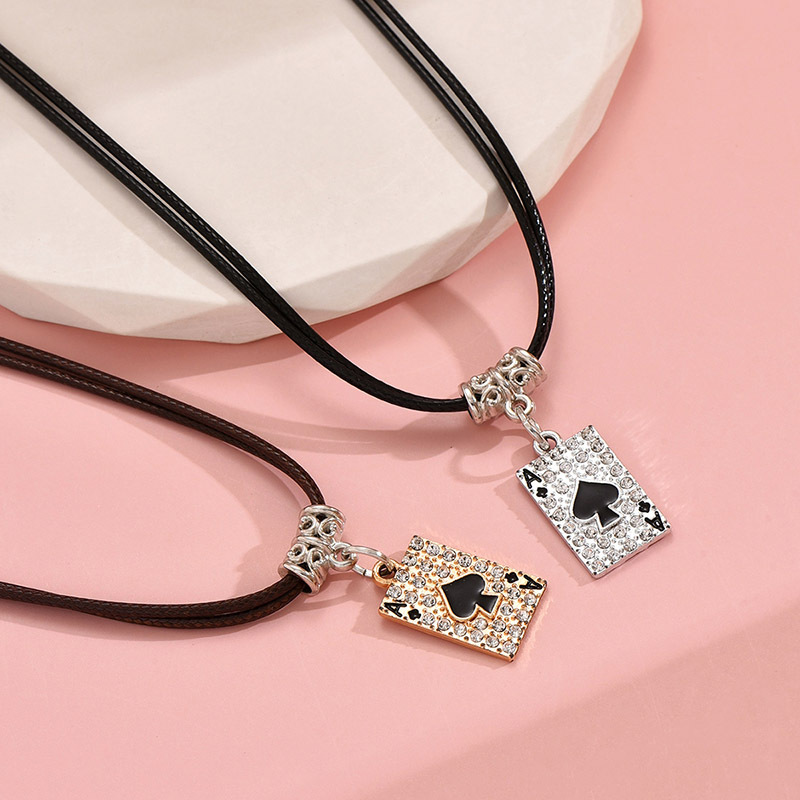 Wholesale Jewelry Simple Style Classic Style Square Zinc Alloy Rhinestones Inlay Pendant Necklace display picture 5
