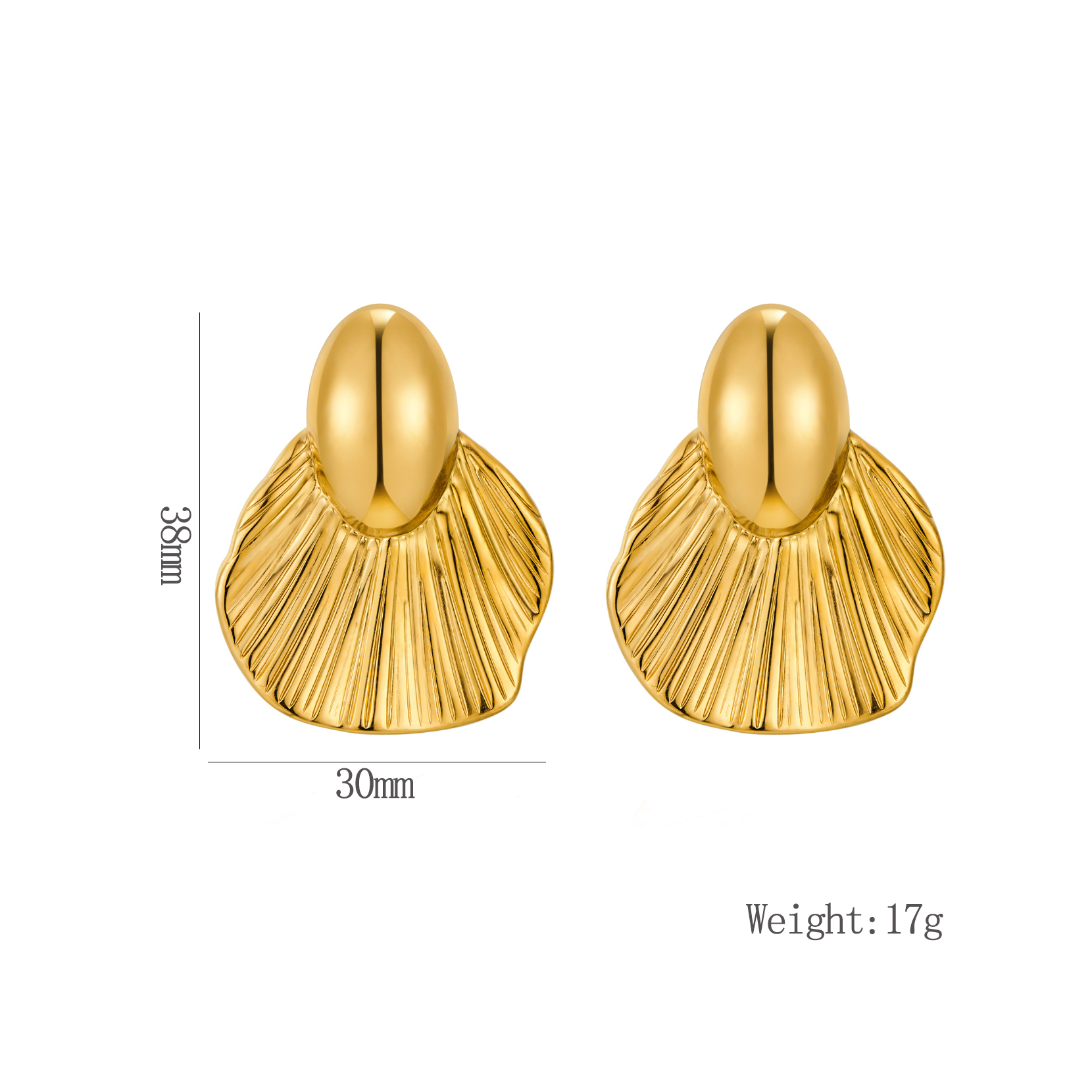 1 Pair Vintage Style Exaggerated Square Bow Knot Shell Plating 304 Stainless Steel 18K Gold Plated Ear Studs display picture 1