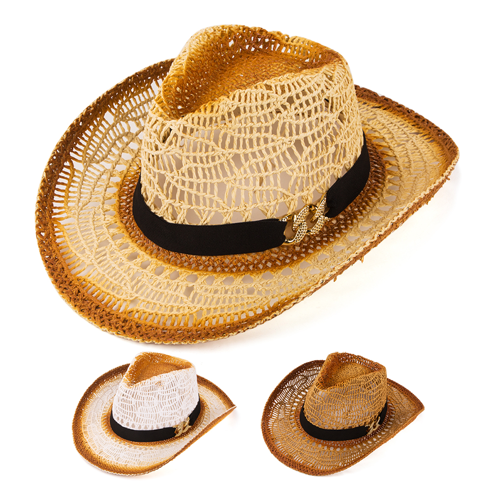 Femmes Tropical Style Cool Bloc De Couleur Grand Avant-Toit Chapeau Fédora display picture 4