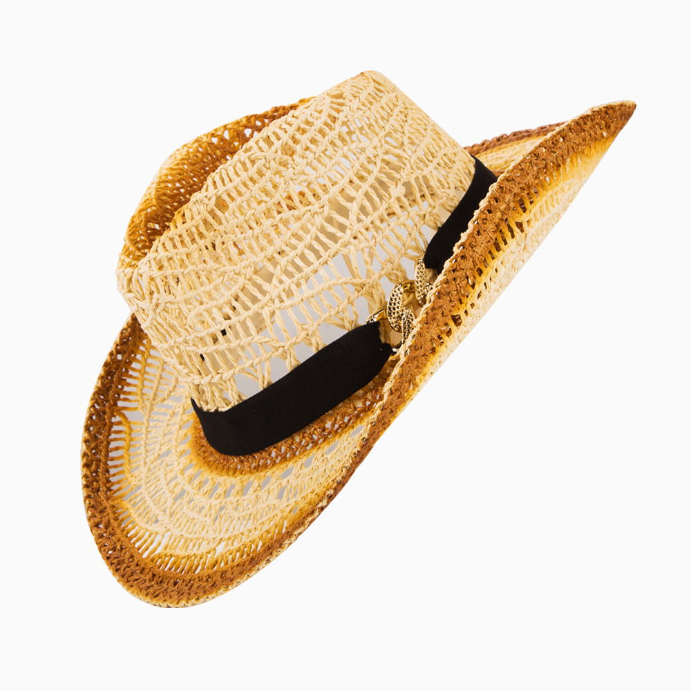 Mujeres Tropical Estilo De Moda Bloque De Color Grandes Aleros Sombrero De Fieltro display picture 6