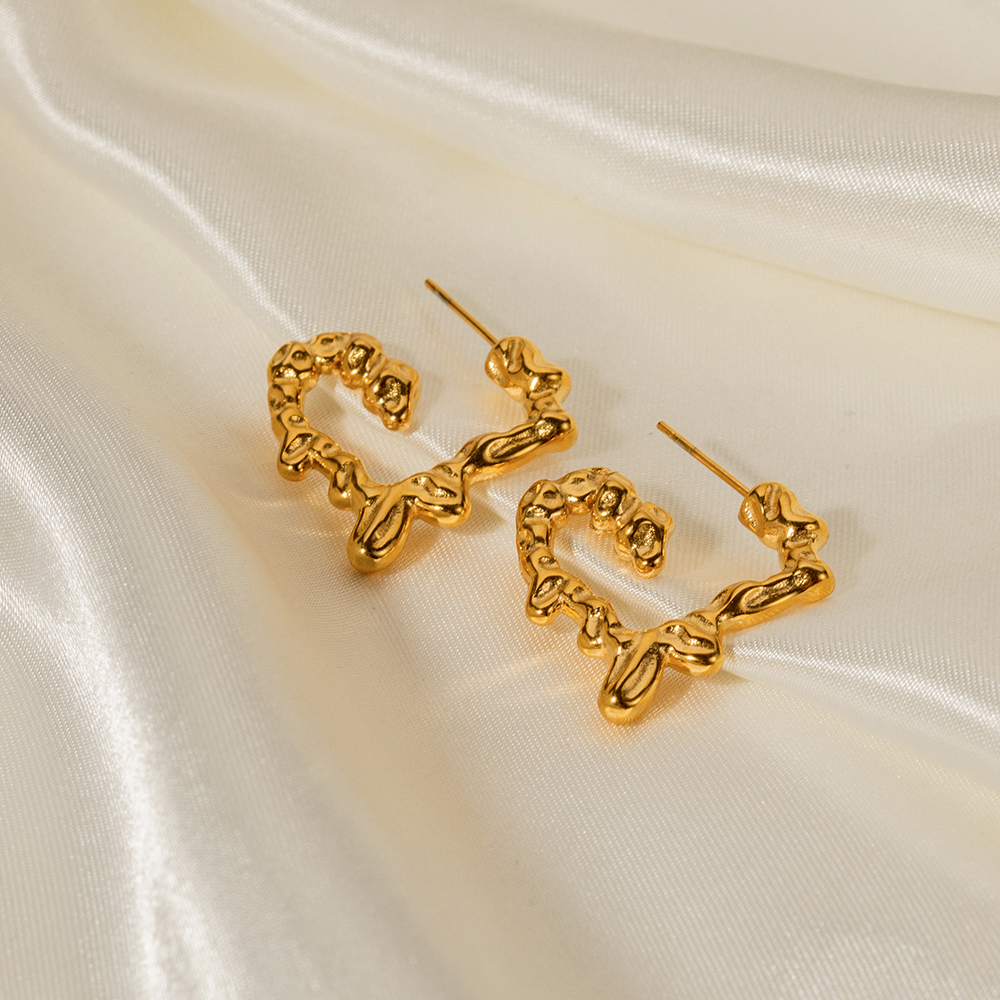 1 Pair Simple Style Classic Style Solid Color Plating 316 Stainless Steel  18K Gold Plated Ear Studs display picture 2