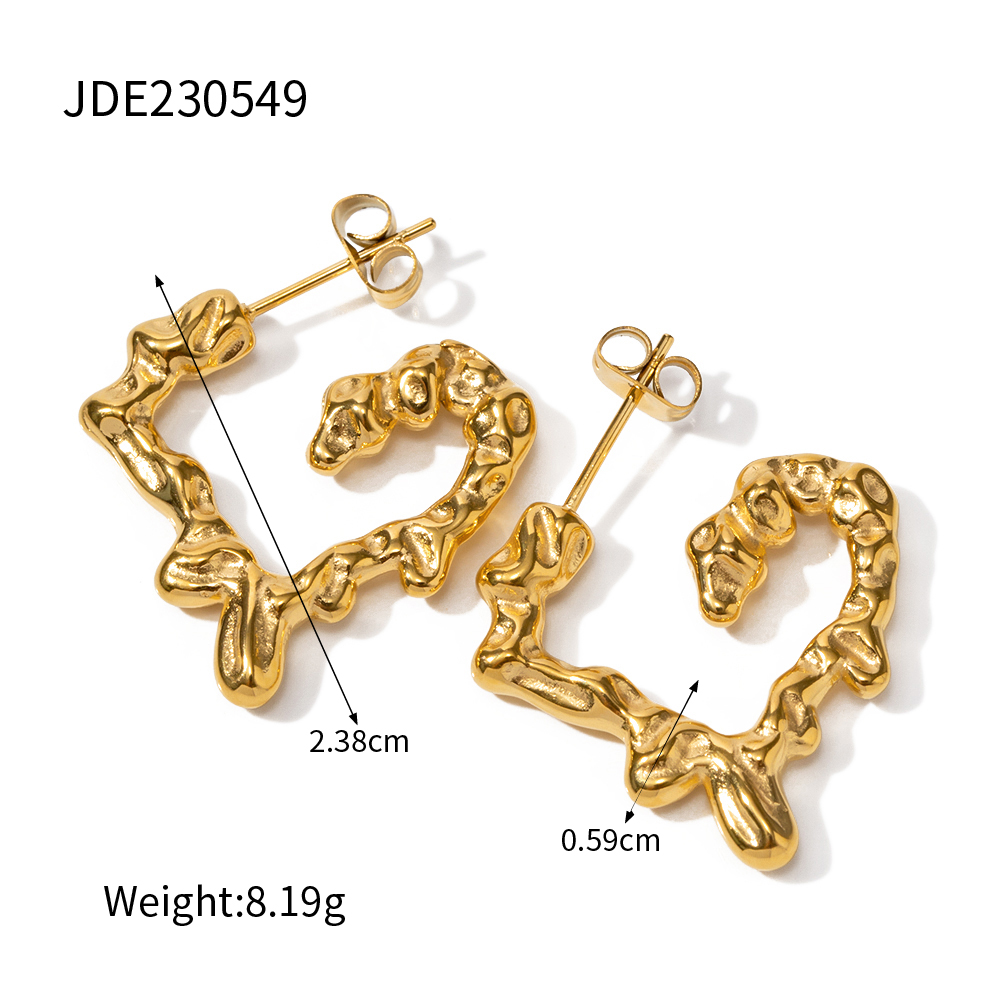 1 Pair Simple Style Classic Style Solid Color Plating 316 Stainless Steel  18K Gold Plated Ear Studs display picture 1
