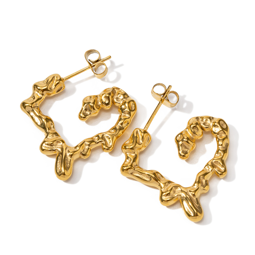 1 Pair Simple Style Classic Style Solid Color Plating 316 Stainless Steel  18K Gold Plated Ear Studs display picture 6