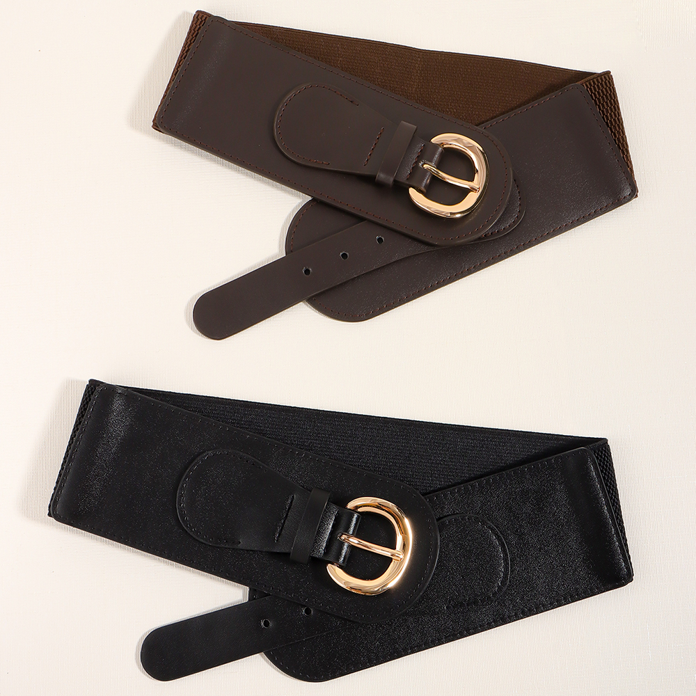 Elegant Glam Simple Style Solid Color Pu Leather Belt Buckle Women's Leather Belts display picture 3