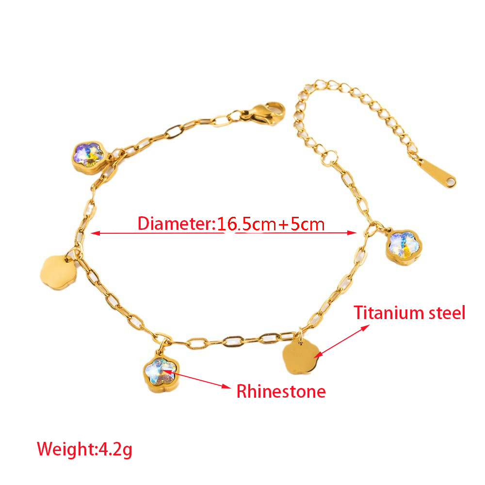 Casual Vacation Round Star 316 Stainless Steel  18K Gold Plated Rhinestones Bracelets In Bulk display picture 3