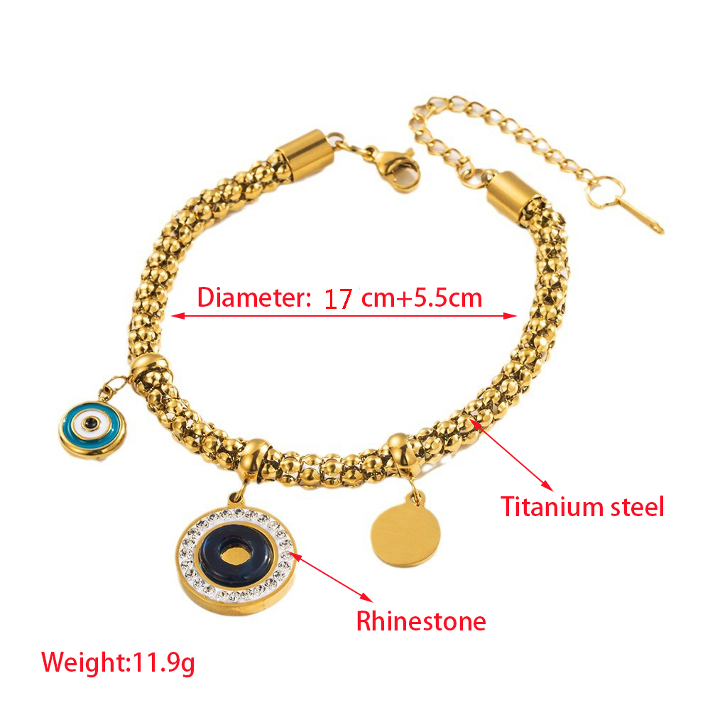 Casual Vacation Round Star 316 Stainless Steel  18K Gold Plated Rhinestones Bracelets In Bulk display picture 2